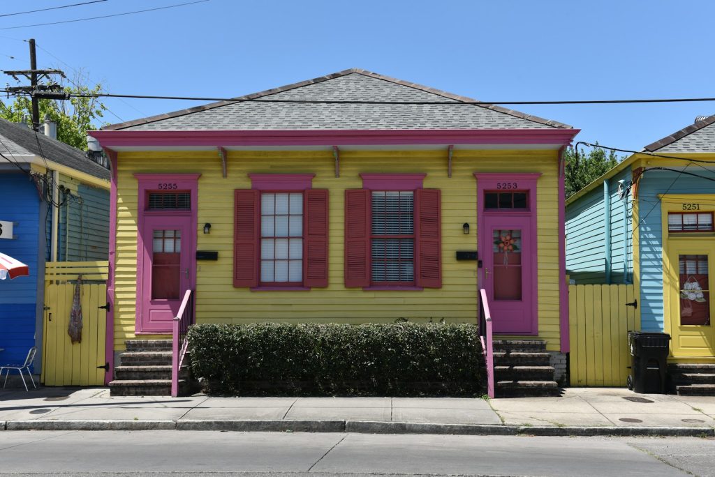 Colorful shotgun house in Louisiana