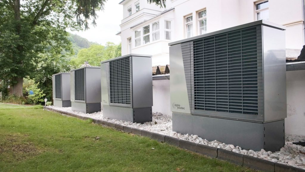 Newly installed outdoor heat pump units